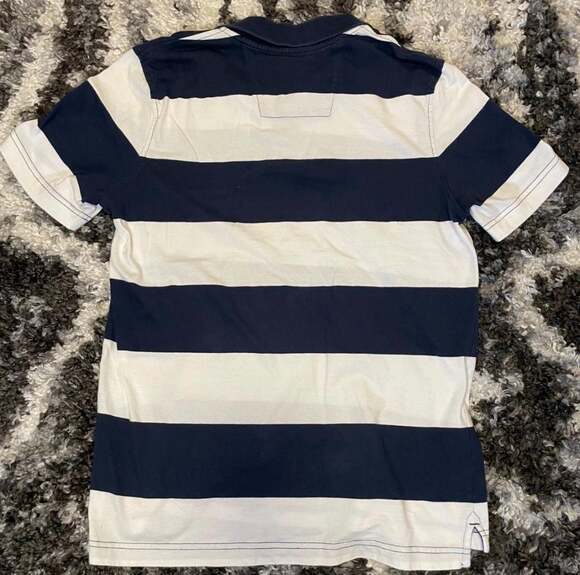 Nautica Men's Classic Fit Striped Short Sleeve Cotton Polo Shirt, Navy/White - Picture 2 of 3